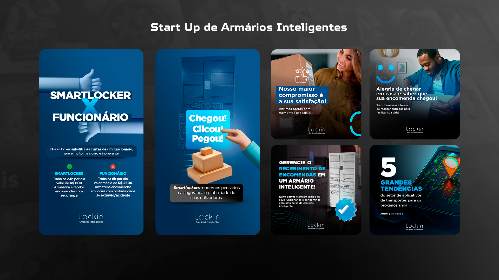 Sistema visual e identidade de marca para startup LOCKIN